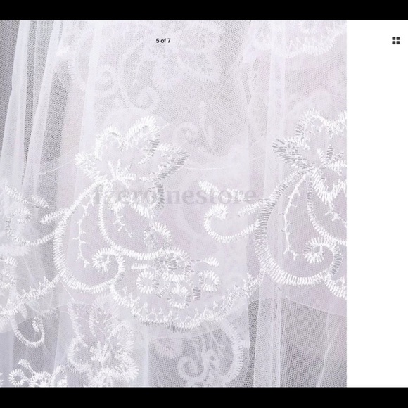 NEW Beautiful veil with lace trim no comb - Picture 5 of 7